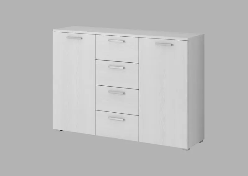 Komoda GALAXY 26 2-drzwiowa z 4 szufladami Abisko ash 132x93x38cm Komoda GALAXY 26 2-drzwiowa z 4 szufladami Abisko ash 132x93x38cm