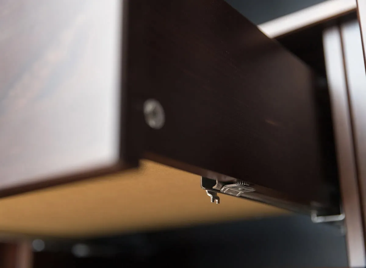 Moduł do szafy z szufladami ROSELLA 116x62 drewno sosnowe ciemny brąz - SKROS08