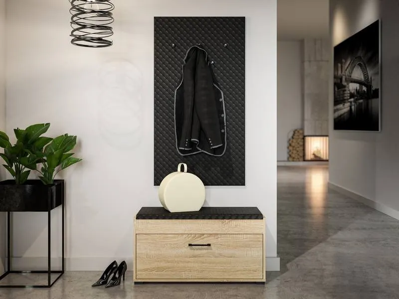 Wieszak ścienny tapicerowany CARO 20 Czarny 126x68 - 1CARO20-001