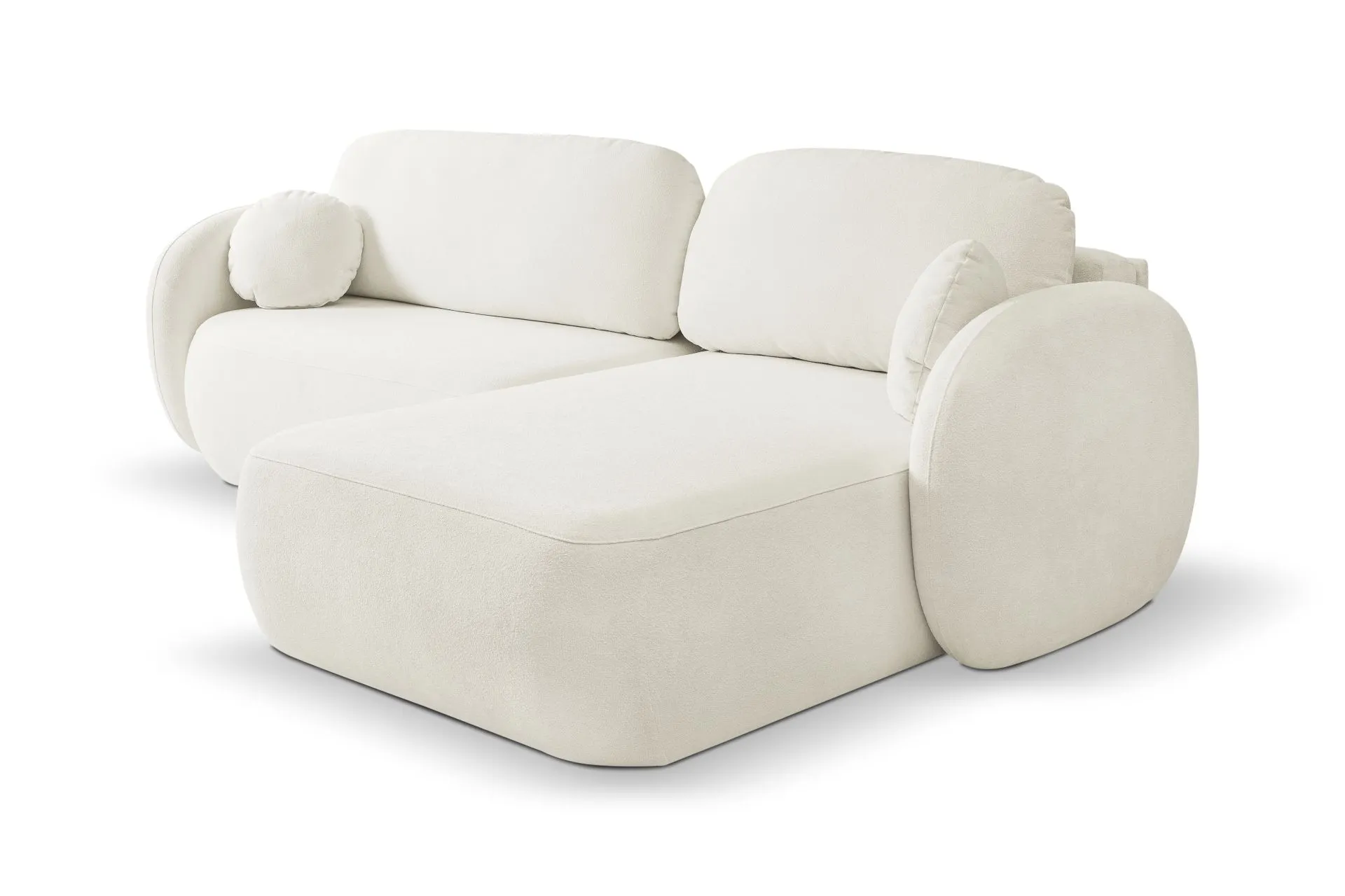 Narożnik rozkładany z pojemnikiem OLIO SICURIO 248 cm prawostronny kremowy - OLIO_NAR_SICURIO60_P