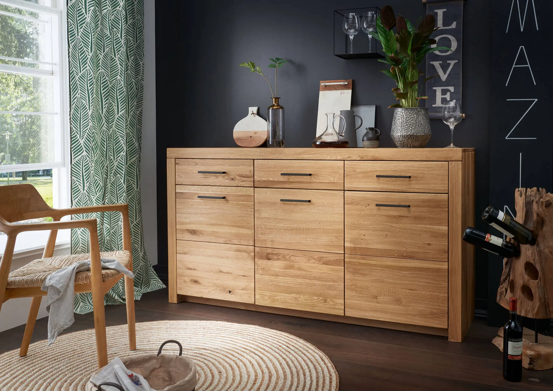 Komoda dębowa DOVE 3-drzwiowa z 3 zufladami 170x92 - GK_1031690801