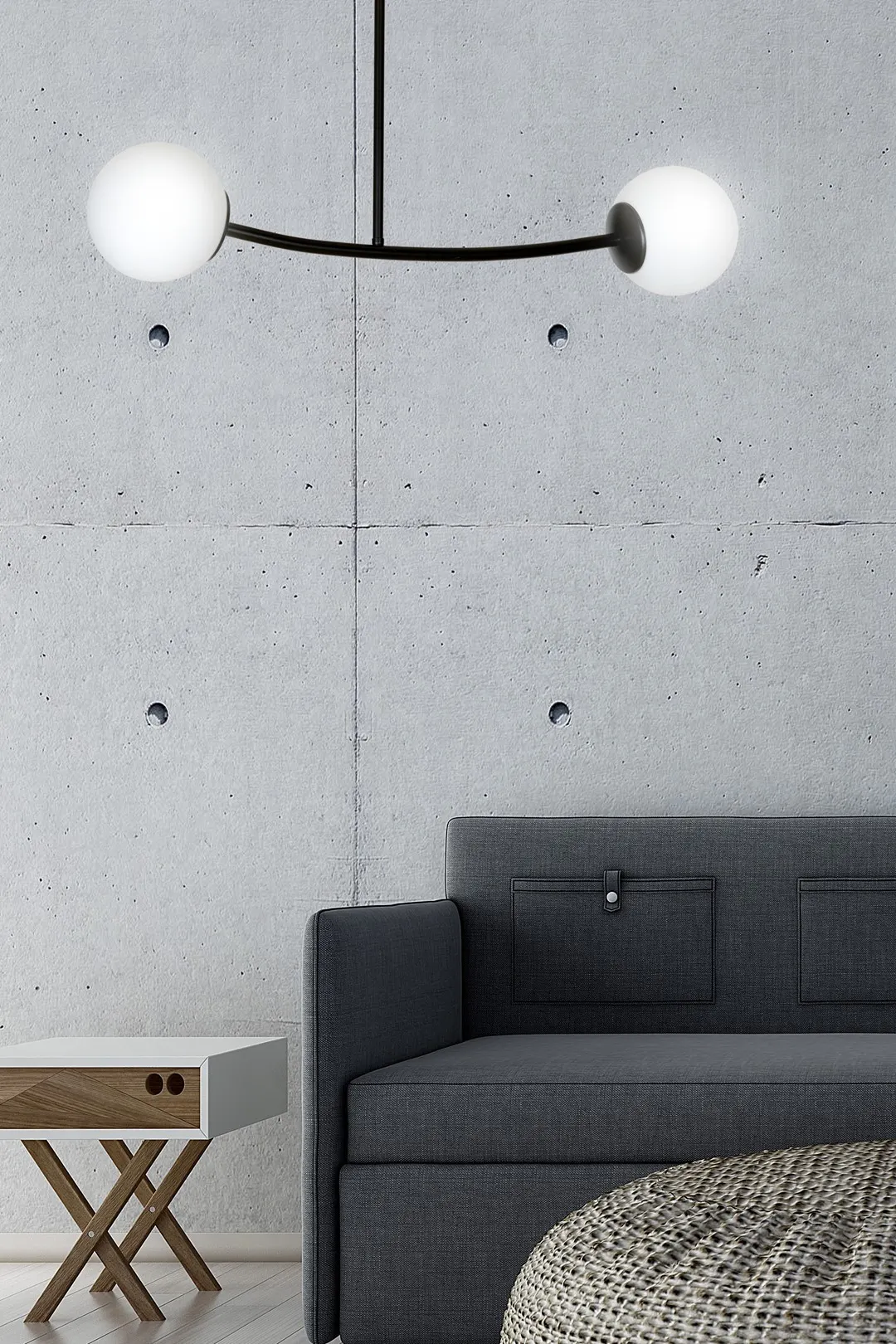 Lampa wisząca HALLDOR 2 czarny biały — zdjęcie 6