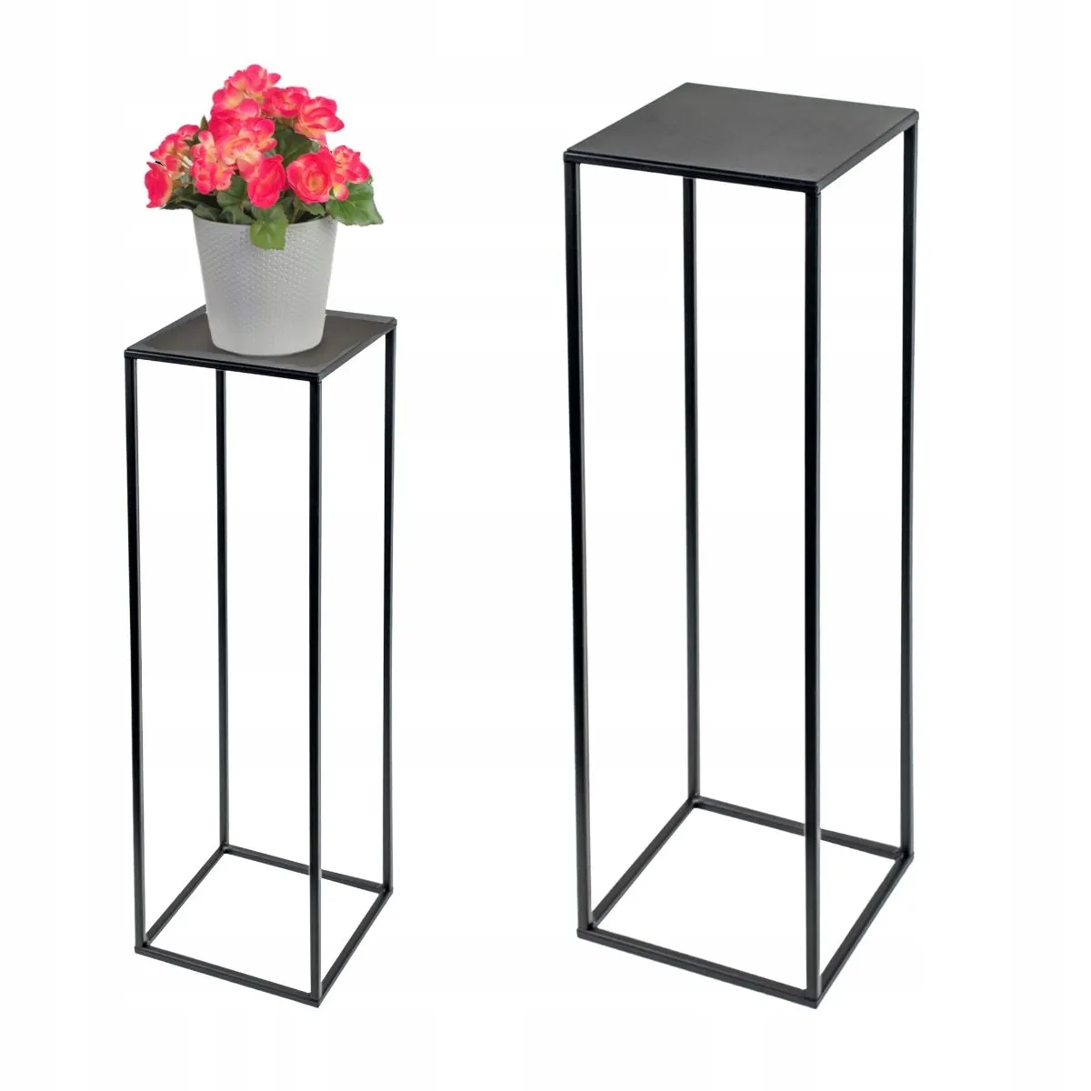 Kwietnik stojący metalowy EVRON L czarny Roślina doniczkowa, Ceramika, Słoik, Wazon, plantator