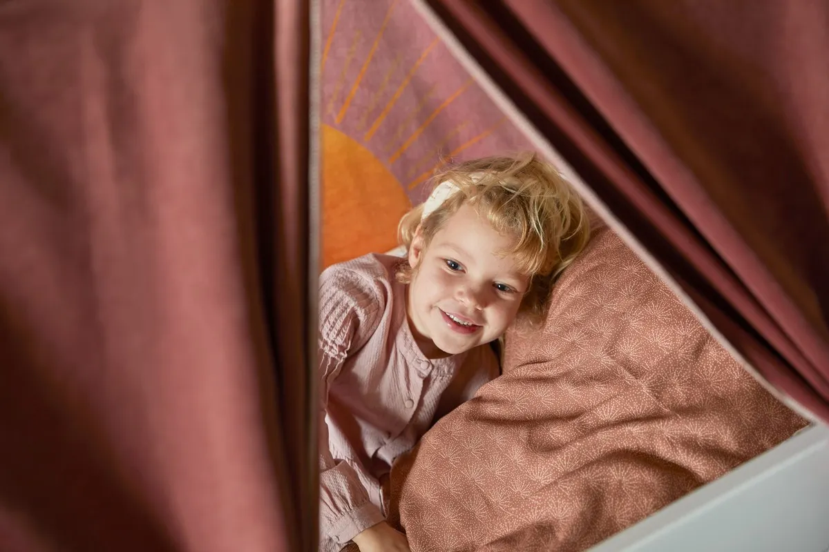 Łóżko dziecięce domek 90x200 drewniane SUNSET DREAM z akcesoriami - SUNSETDREAM1205