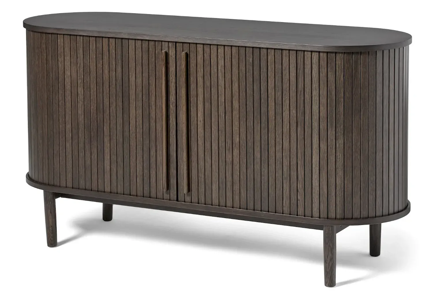 Komoda META 2-drzwiowa 140 cm z lamelami dąb ciemny