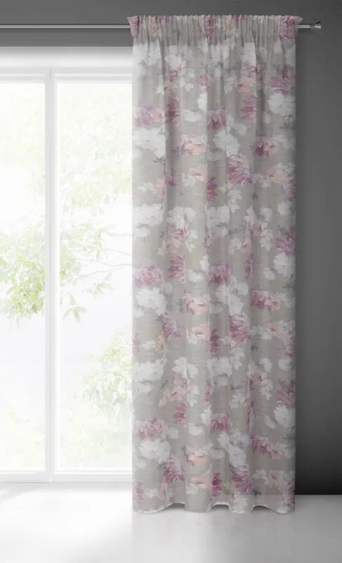 ZASŁONA GOTOWA SHERRY NA TAŚMIE 140 X 300 CM SREBRNY - EU_410672