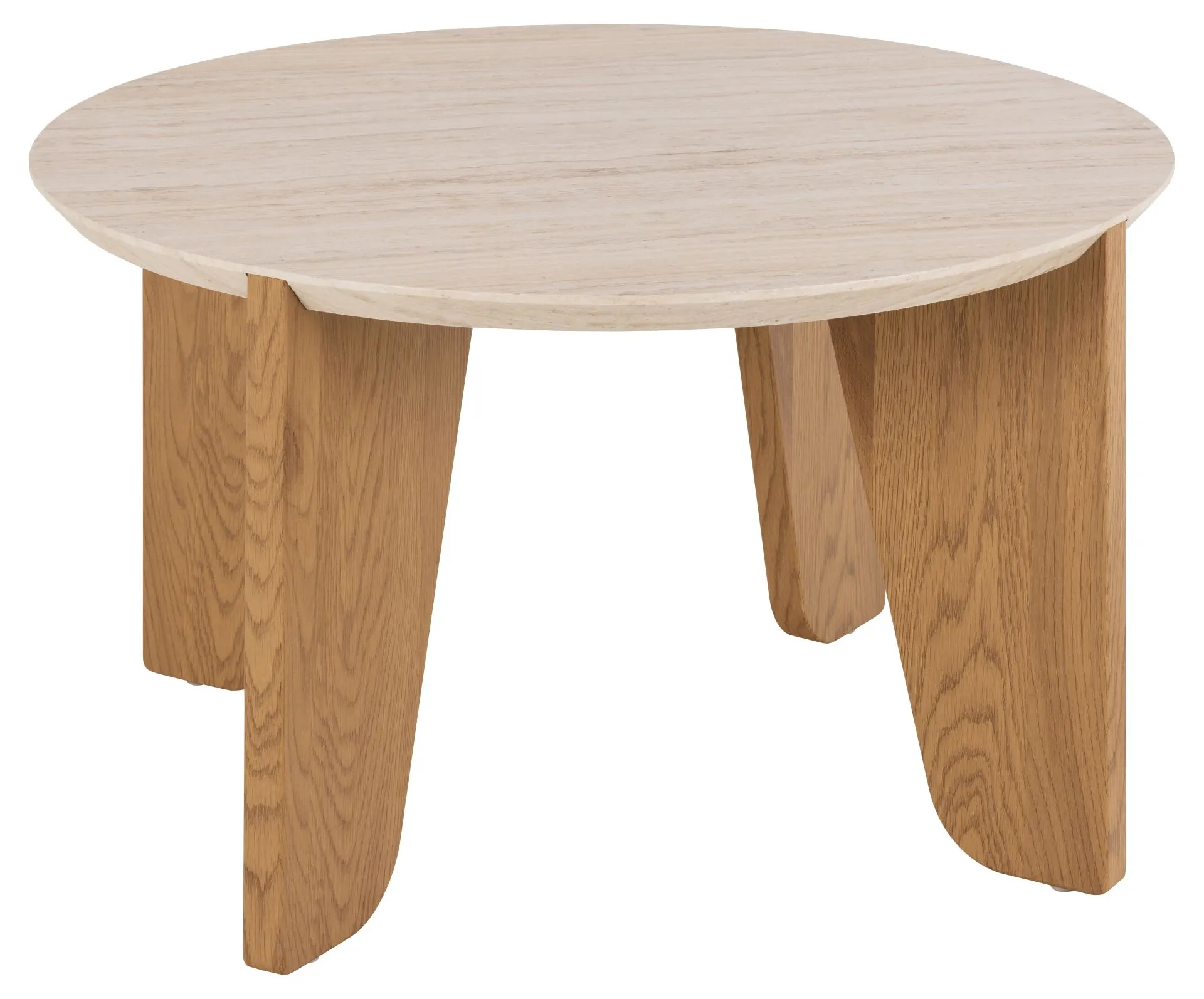 Stolik kawowy okrągły DOCKLAND 80x45 efekt drewna, naturalny Stolik kawowy, Meble, Tabela, Drewno, Sklejka