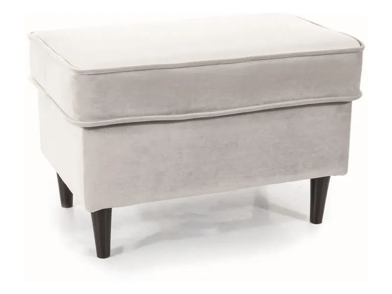 Podnóżek aksamitny RON VELVET jasnoszary