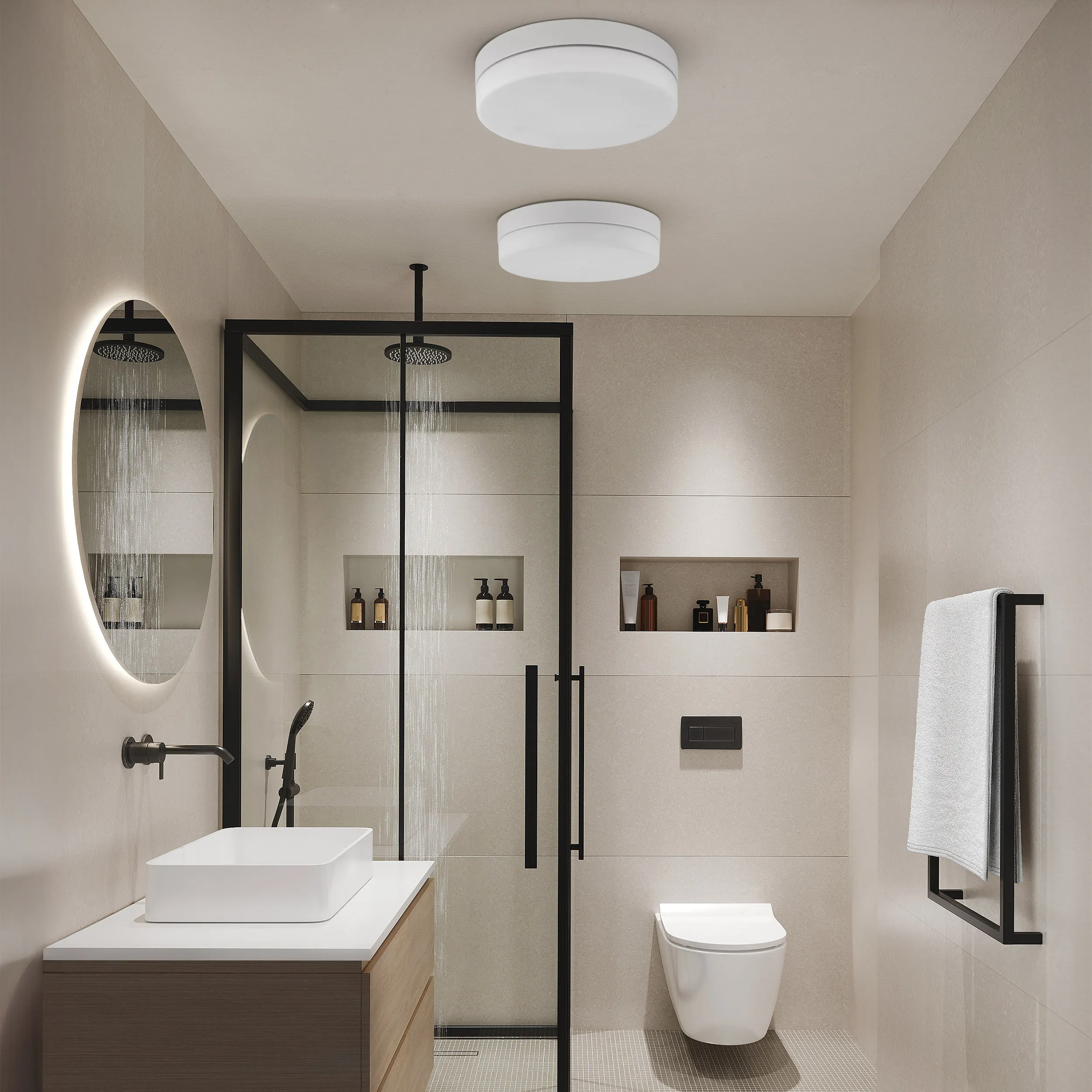 Plafon PORI biały okrągły 29x7cm - TK_864