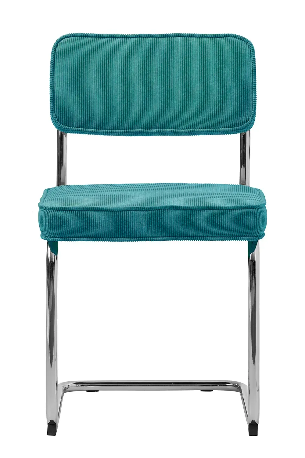 Krzesło na płozach RUPERT niebieskie/chromowane - UN_37285105