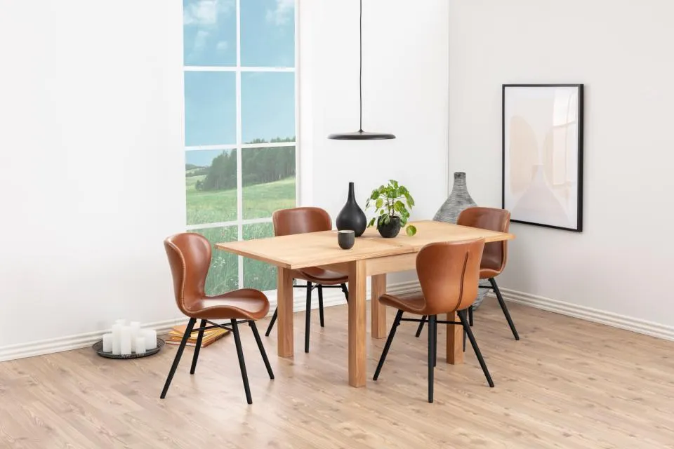 Krzesło tapicerowane DOREN ekoskóra- brązowy (zam. błyskawiczny), czarny ( zestaw 2 sztuk ) - H000019037