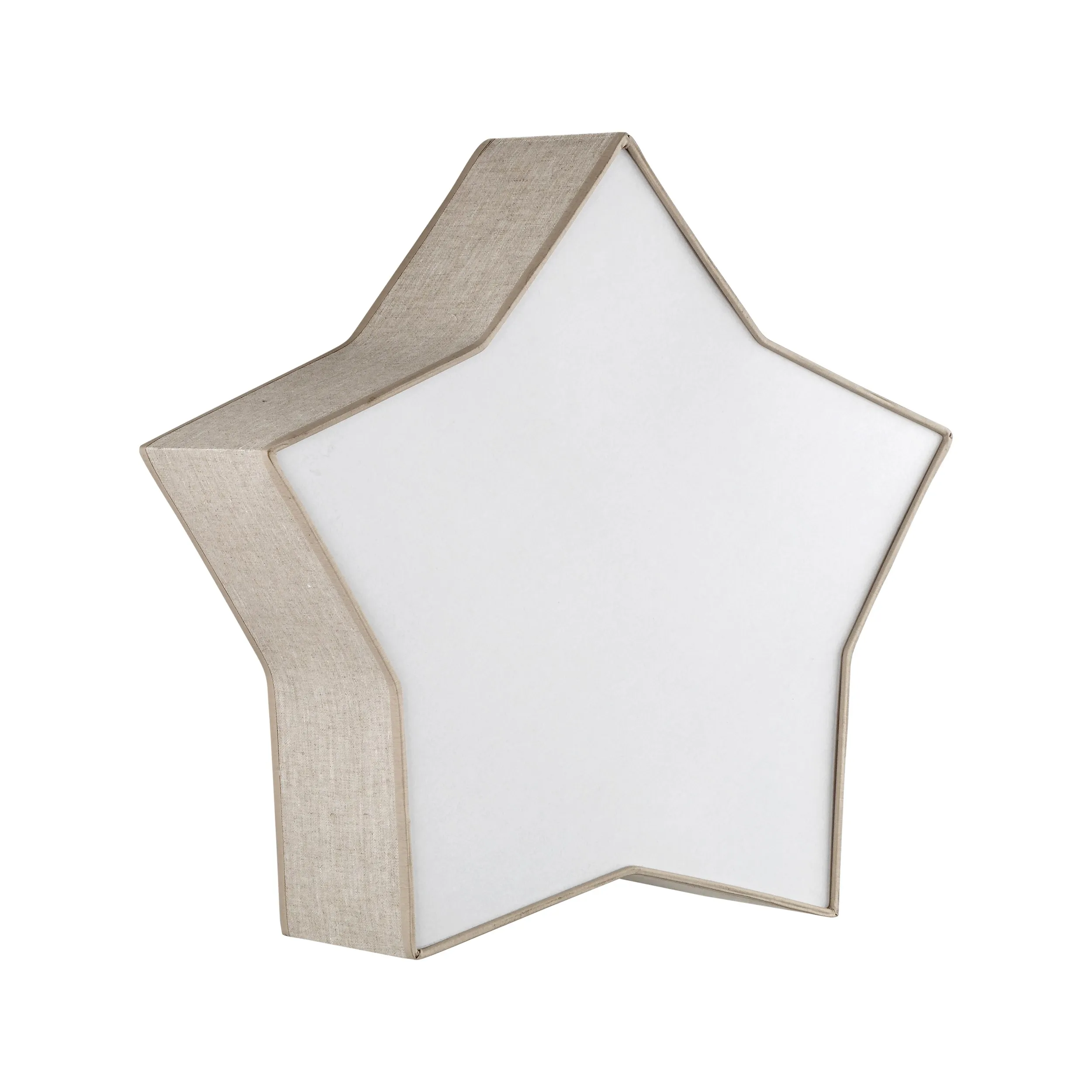 Plafon / Kinkiet STAR brązowa z tkaniny z białym kloszem w kształcie gwiazdy 45x43x13cm