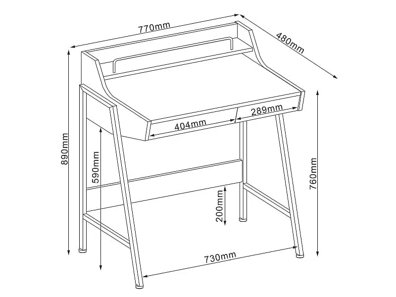 Biurko B-168 z nadstawką i szufladami Signal - B168BRD
