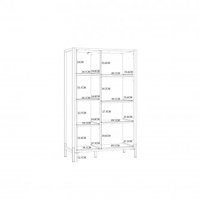 Regał niski 1-drzwiowy ORIENTAL TREE Dąb Bartex, czarny - HUDR422R-M524