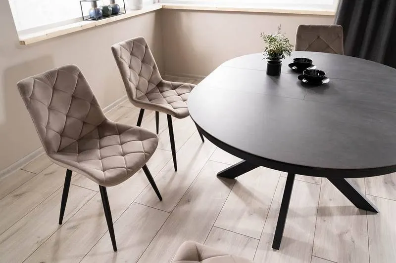 Krzesło RALPH VELVET Bluvel 40 ciemny beż czarny stelaż — zdjęcie 7