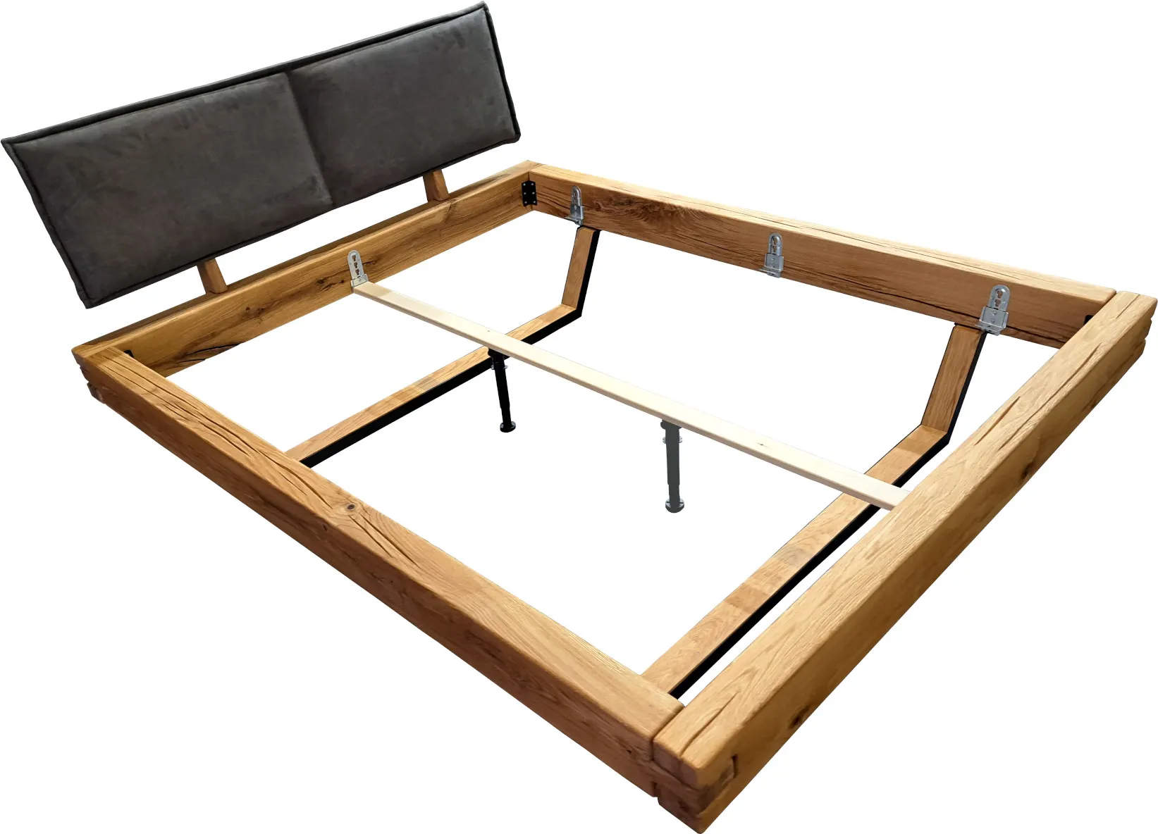 Łóżko dębowe tapicerowane HOMELY 160x200 z zagłówkiem - GK_1055830201