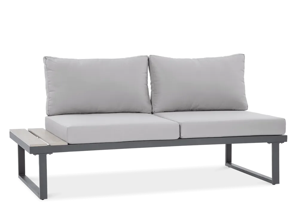 Narożnik ogrodowy modułowy EMERSON ze stolikiem jasnoszary - FG003443