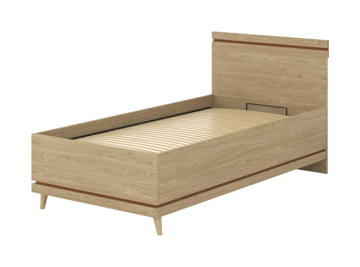 Łóżko z pojemnikiem SCANDI 54 100cm dąb ceglany