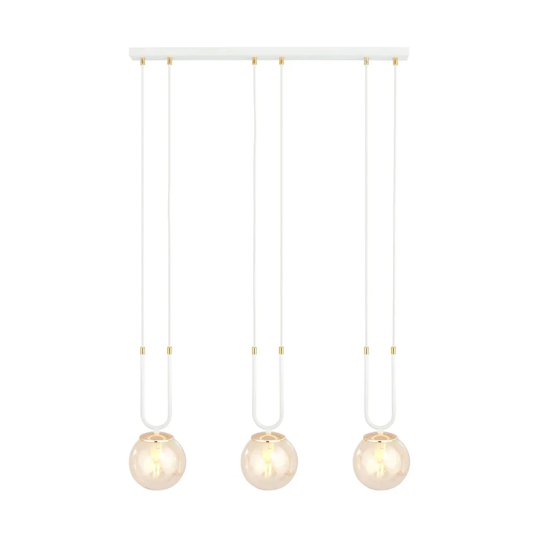 Lampa wisząca GLAM 3 biały miodowy
