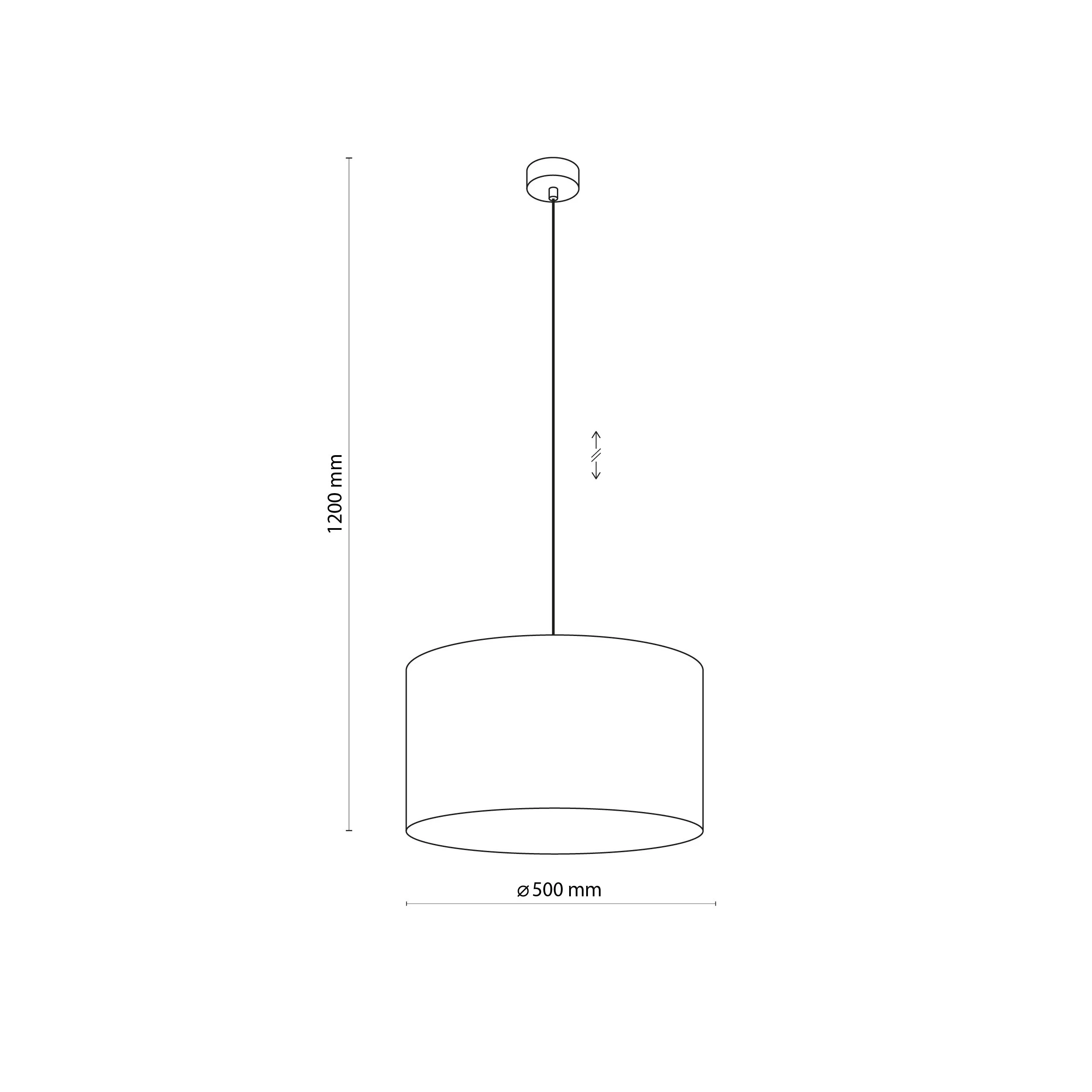 Lampa wisząca MORENO czarna metalowa 120x50cm - TK_4990