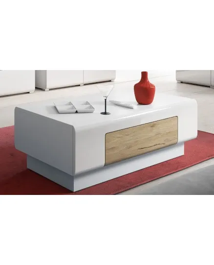 Stolik kawowy z szufladą TOLEDO 110x60x39 biały san remo - 2494DW99