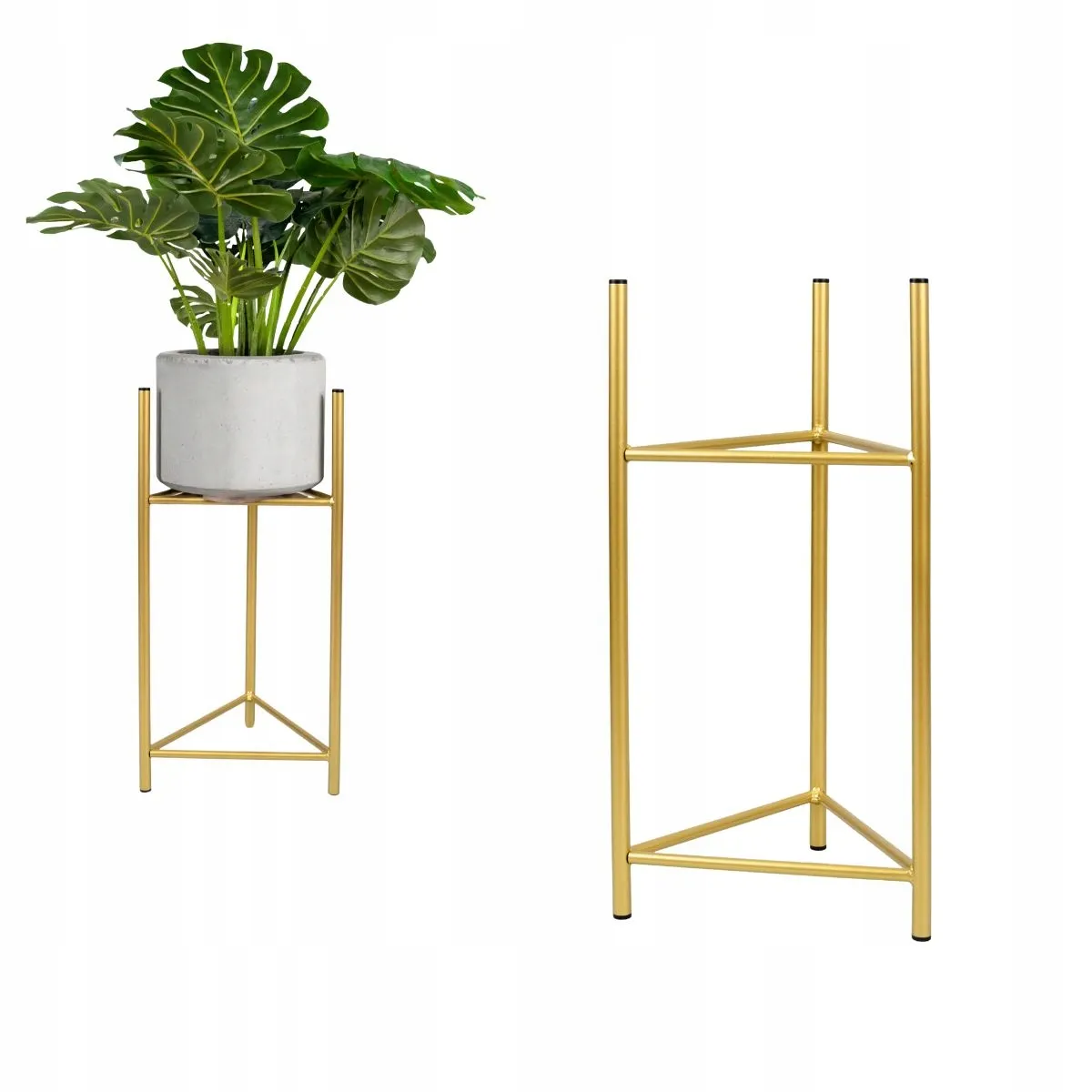 Kwietnik-stojak na donice metalowy LIZIO L złoty Słoik, Roślina, plantator, Roślina doniczkowa, Wazon