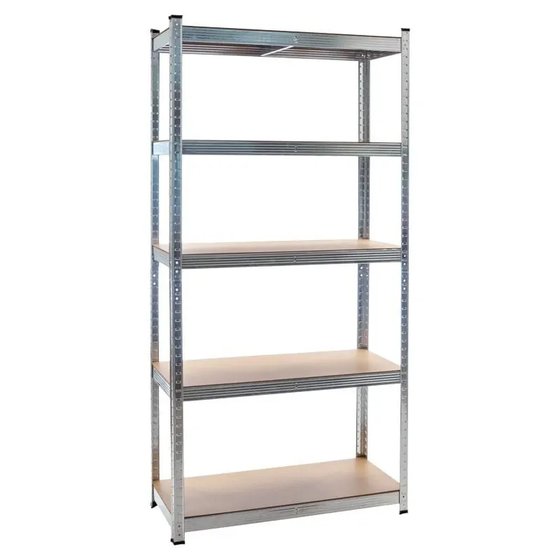 Regał magazynowy RMG175 z 5 półkami 90 cm stal srebrny Regał magazynowy RMG175 z 5 półkami 90 cm stal srebrny