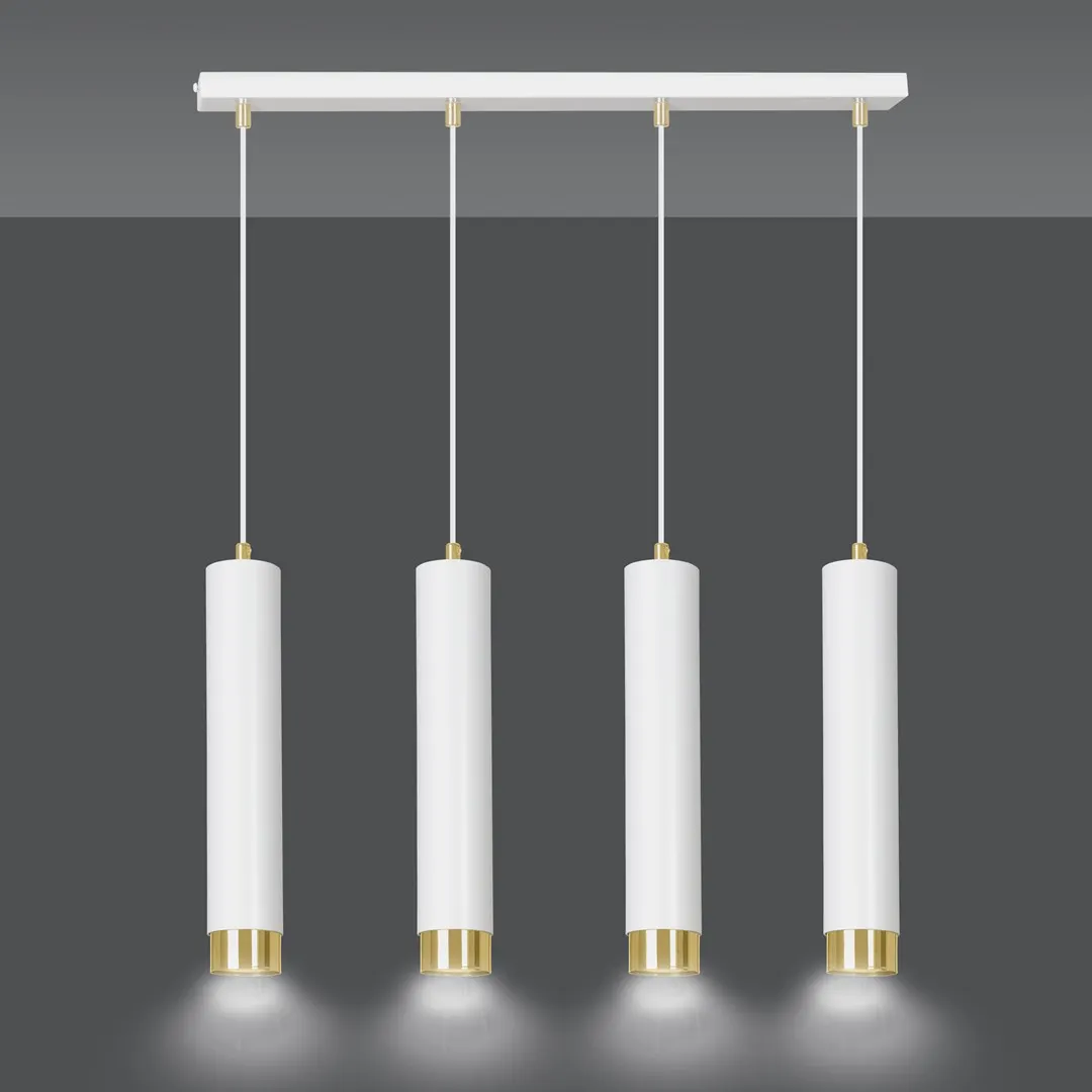 Lampa wisząca KIBO 4 biały złoty — zdjęcie 3