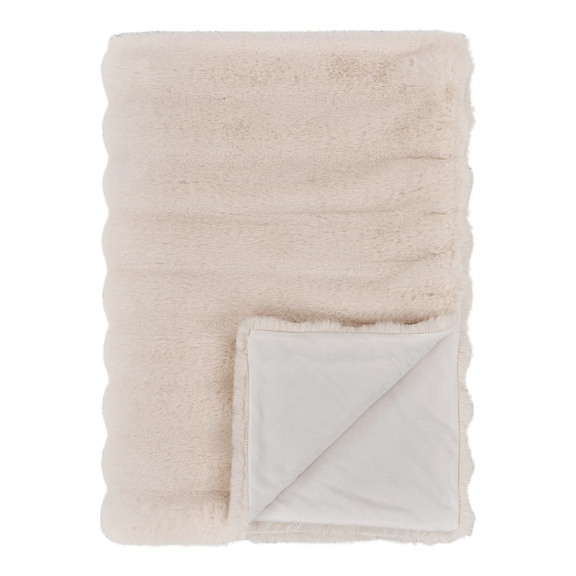 Koc ze sztucznego futra GALENA 130x180 cm złamana biel