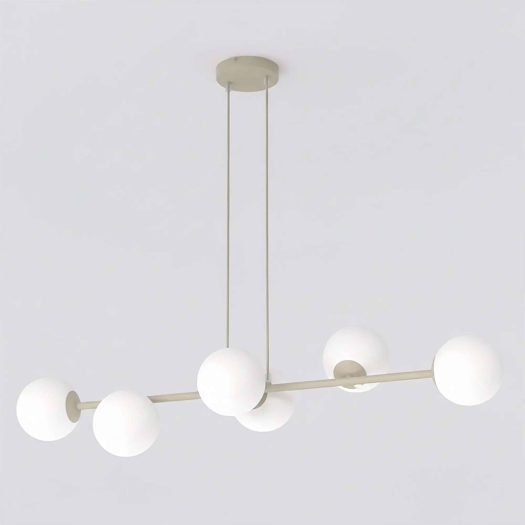 lampa wisząca, kule, stelaż metalowy, biała, nowoczesny