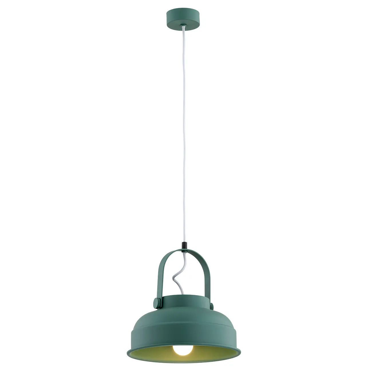 Lampa wisząca DAKOTA zielona z białym przewodem 109 cm Lampa wisząca DAKOTA zielona z białym przewodem 109 cm