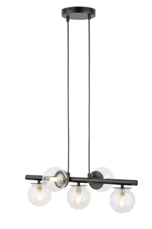 Lampa AVOLA kulki 5 czarne/transparentne
