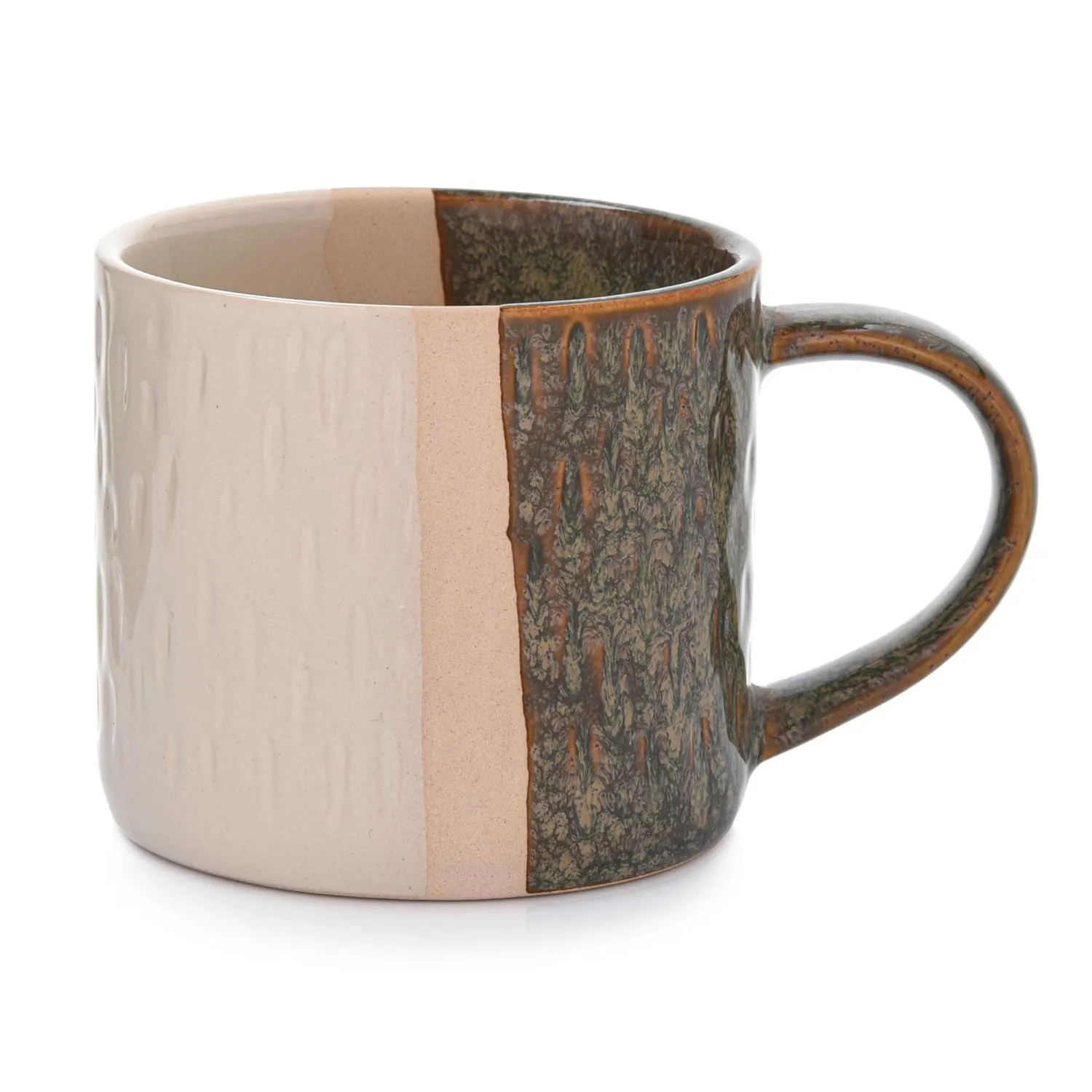 kubek, ceramika, kolor blokowy, faktura glaze?, ręcznie wykonany