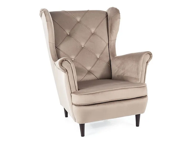 FOTEL LADY VELVET C. BEŻ BLUVEL 40 / WENGE FOTEL LADY VELVET C. BEŻ BLUVEL 40 / WENGE