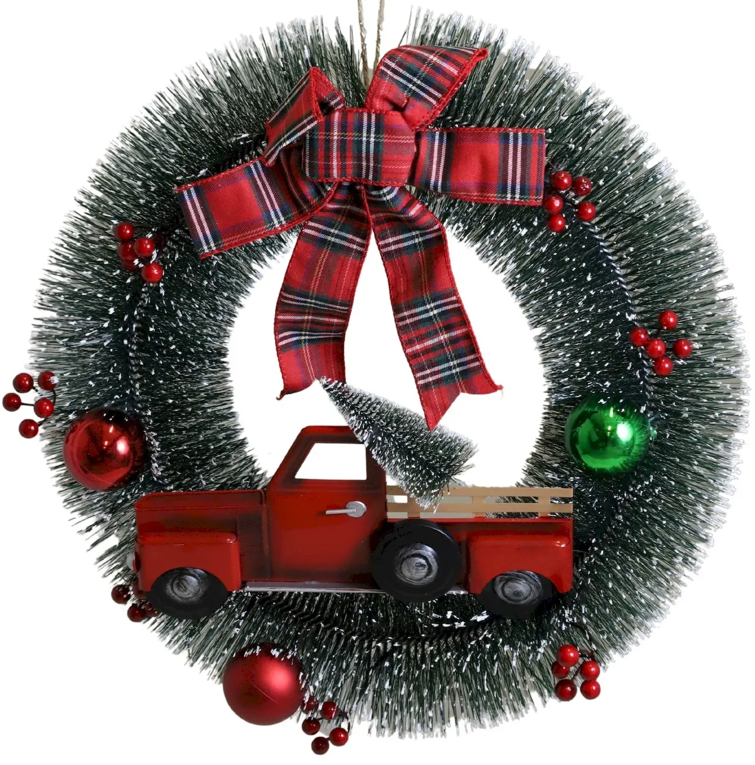 Wieniec świąteczny Z BOMBKAMI I KOKARDĄ 9002 czerwony zielony Wieniec świąteczny Z BOMBKAMI I KOKARDĄ 9002 czerwony zielony