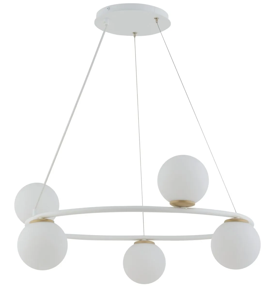 Lampa wisząca GAMA 5 koło biało-złota