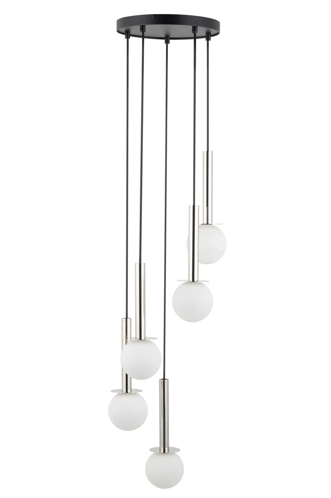 Lampa wisząca DAISY 5 czarno-srebrna Lampa wisząca DAISY 5 czarno-srebrna