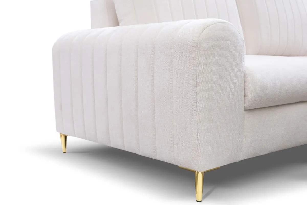 Narożnik rozkładany z pojemnikiem MONACO LOFT 251 cm prawy kremowy