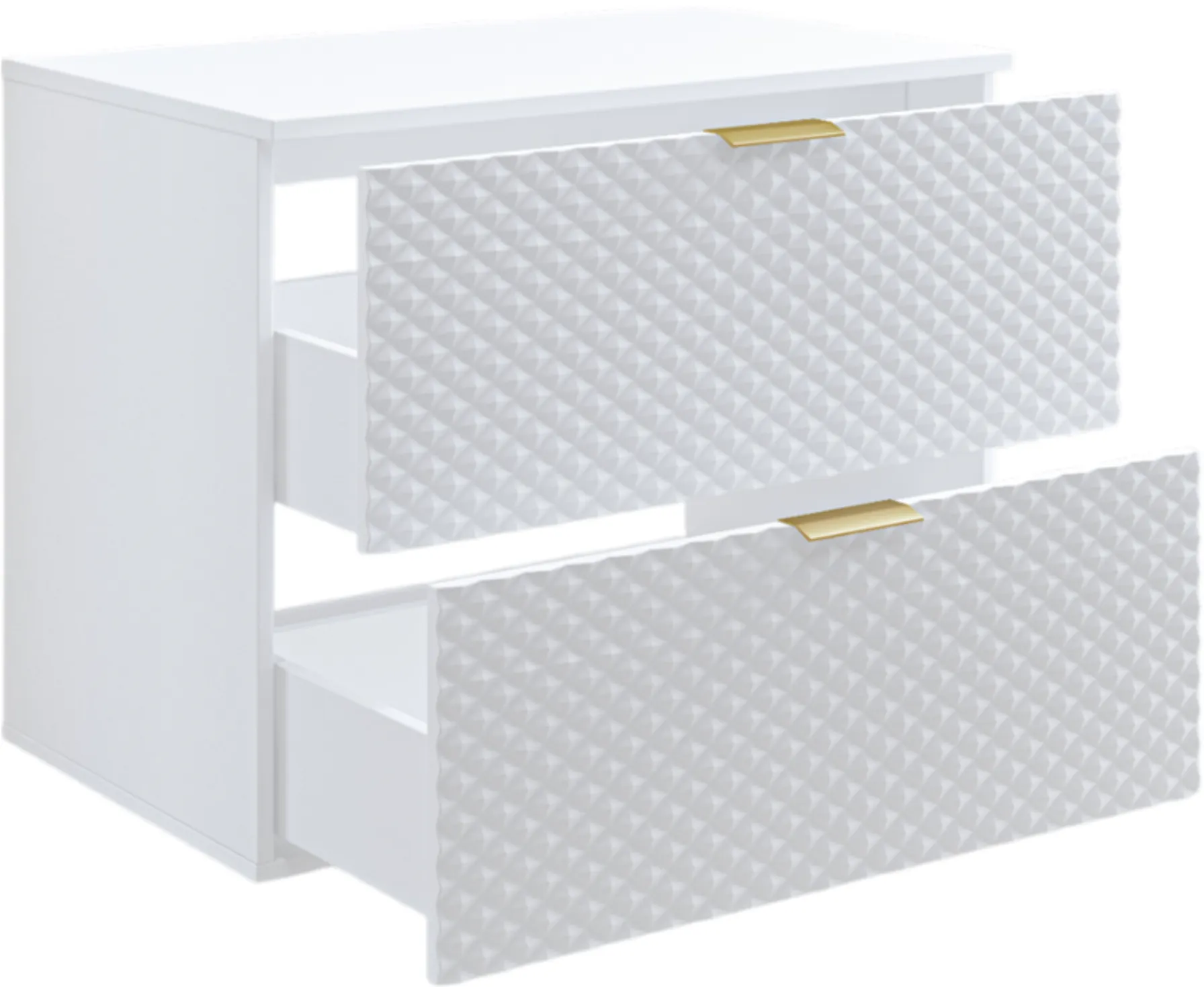 Szafka pod umywalkę LAURA wisząca z 2 szufladami 80 cm - biała - 3097NM48