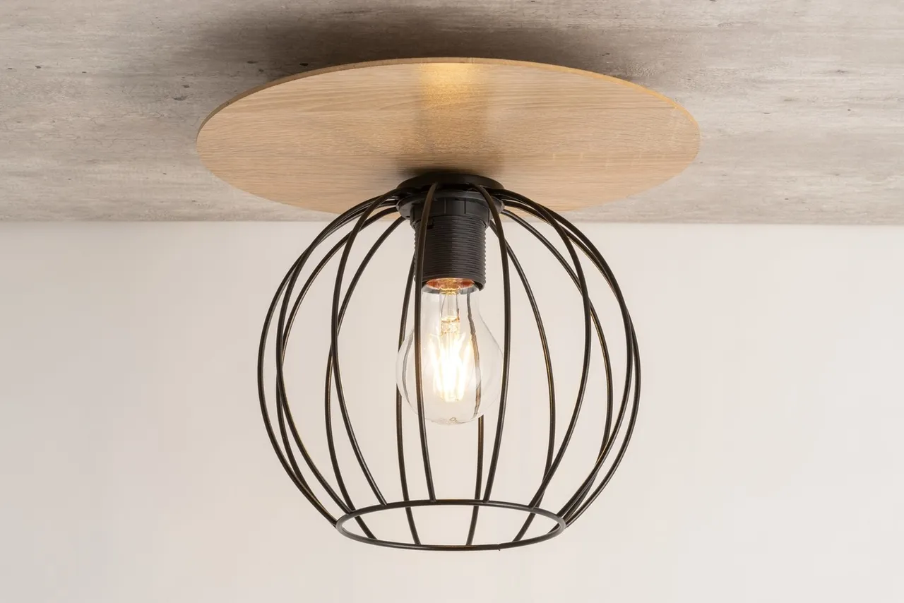 Lampa sufitowa/plafon CYBER 1 okrągły brązowo-czarny - SI_32354