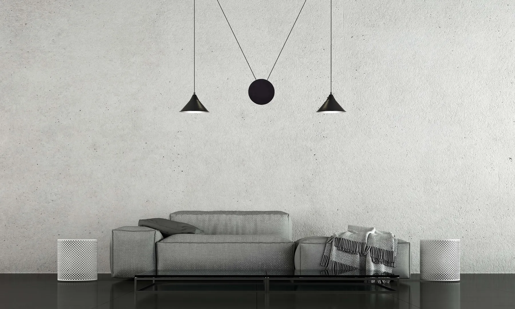 Lampa wisząca ABRAMO czarna metalowa - 160/2