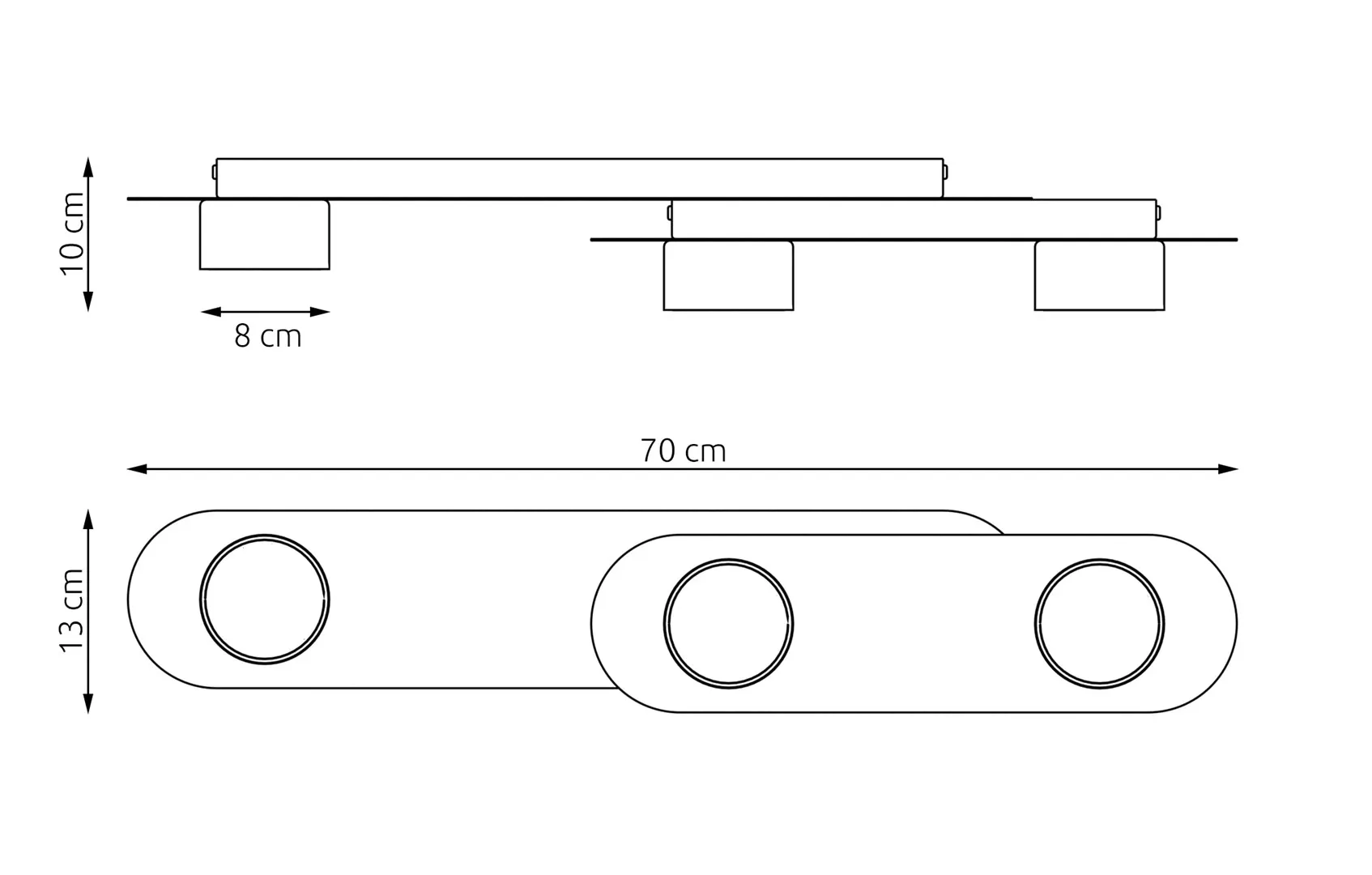 Lampa sufitowa STILO 3 BL czarna - 1449/3
