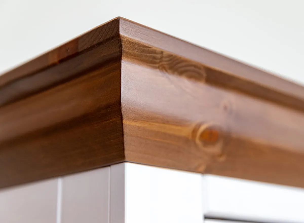 Witryna MARONE ELITE 4-drzwiowa z szufladą - biała, tabacco - PLMEL02/T