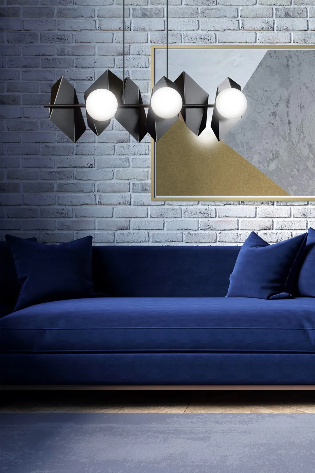 Lampa wisząca DRIFTON 6 czarny biały — zdjęcie 5