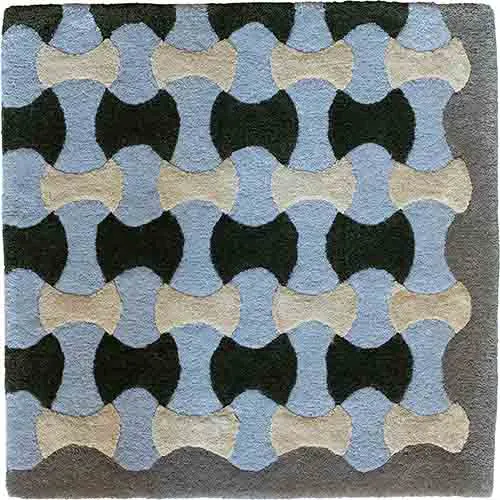 koc, dywan, wzór geometryczny, tkanina, kolorowy