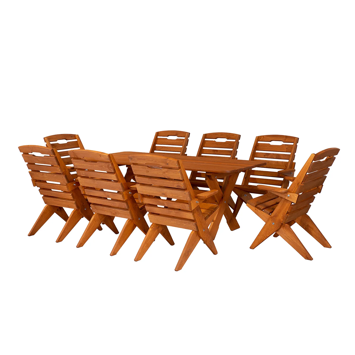 Krzesło ogrodowe drewniane z podłokietnikami TOM świerk kolor dąb - DR_MO108_KRZESLO