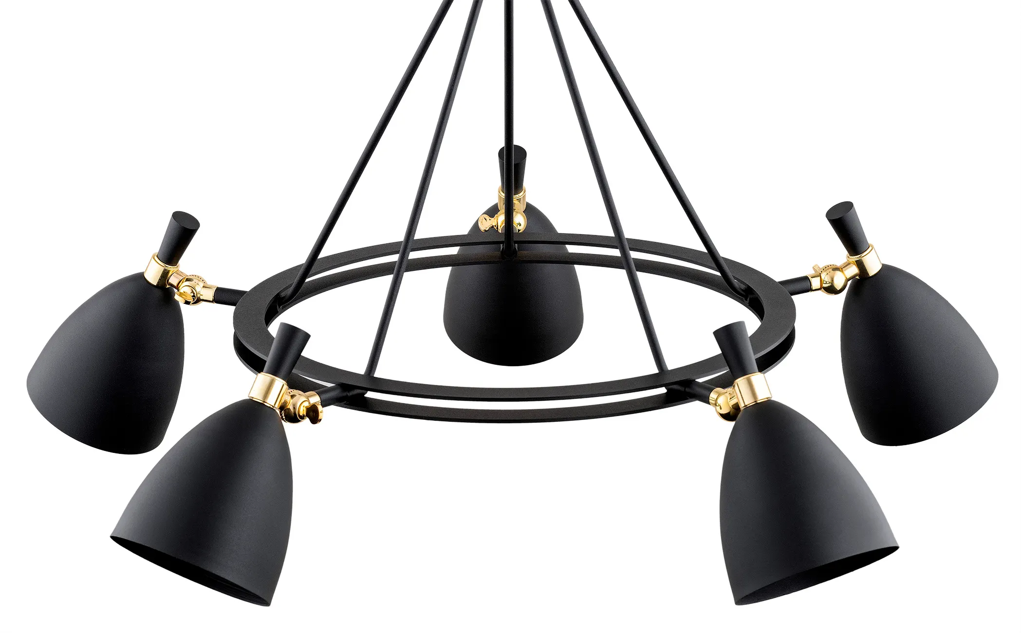 Żyrandol CHARLOTTE metalowy czarny mosiądz 92x75cm - 2118