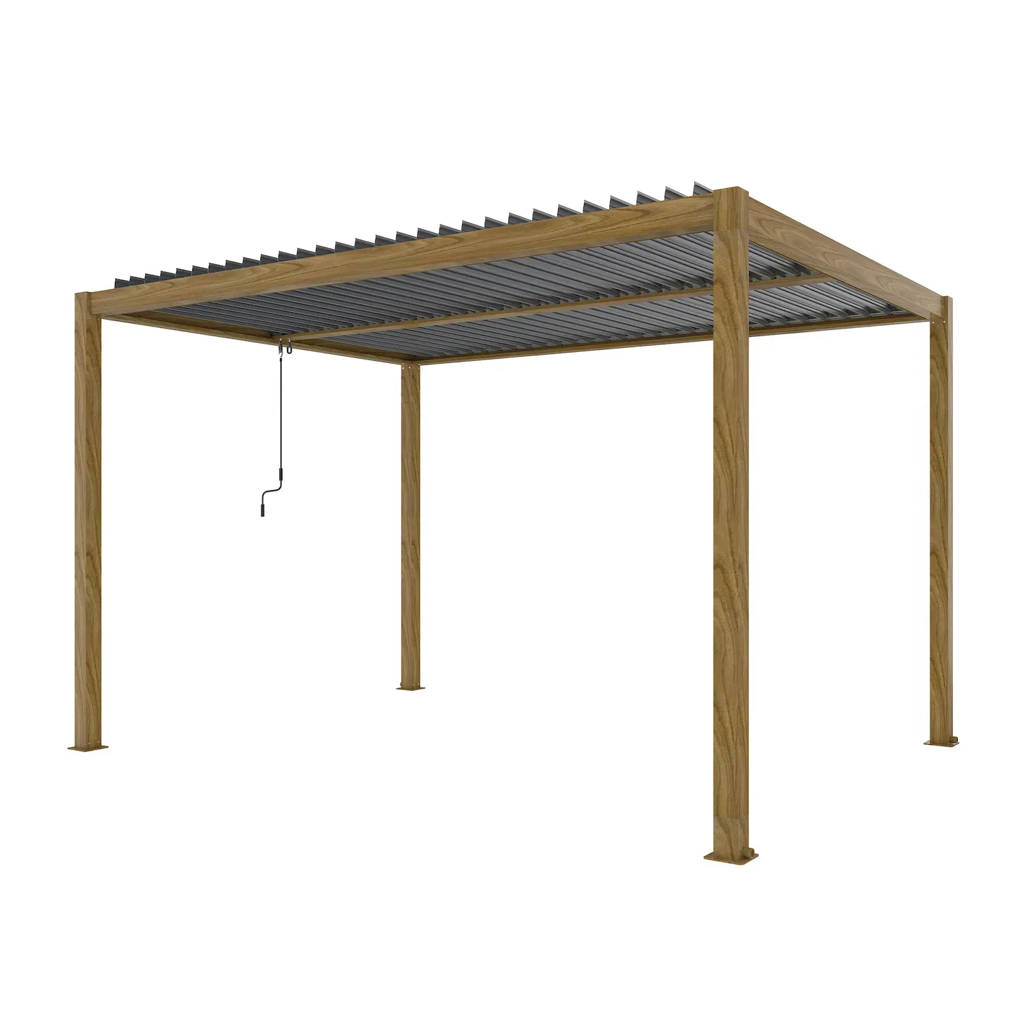 Pergola LUXE 4x4x2,5m z oświetleniem LED v2 efekt drewna Esti&Esta