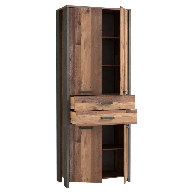 Bieliźniarka z 2 szufladami CLIF - old wood vintage, beton - CLFR726-C546