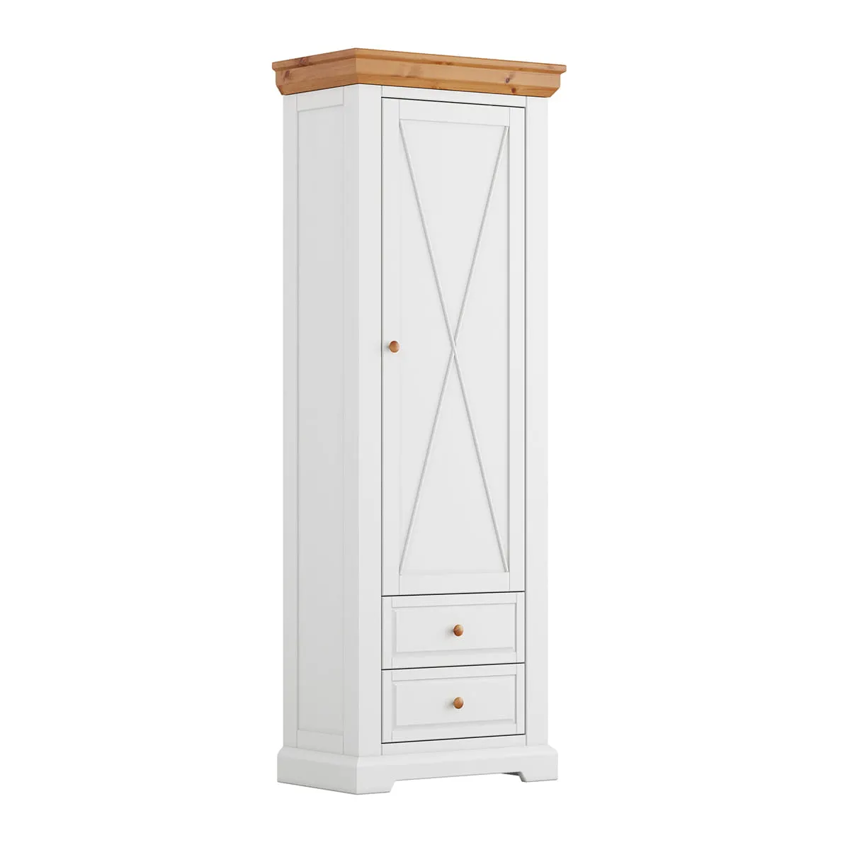 Szafa MARONE ELITE 1-drzwiowa z 2 szufladami - biały, złocisty